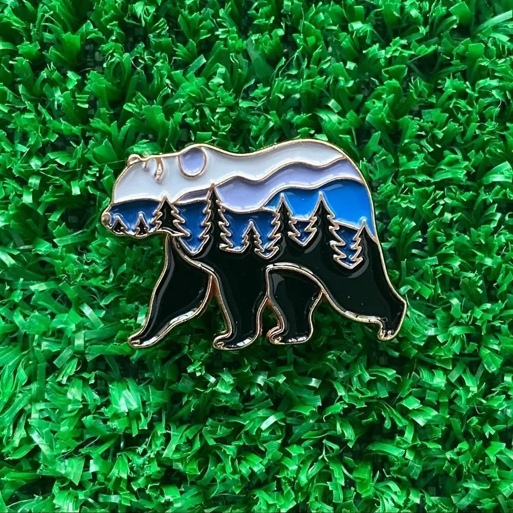 Forest Bear Enamel Pin/ Brooch Lapel